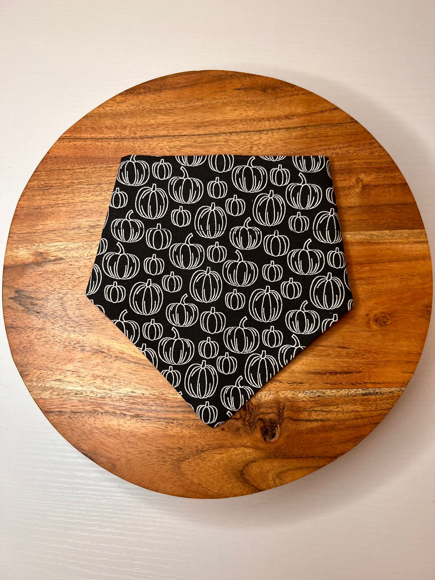 Black Sketched Pumpkin Bandana