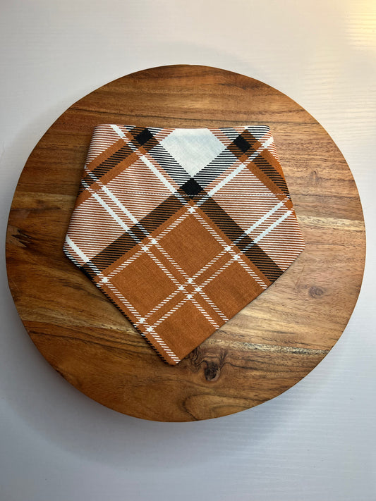 Orange Plaid Bandana